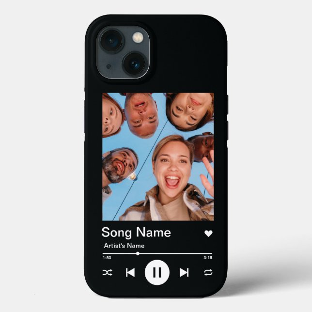 Funda De Case-Mate Para iPhone Portada de la canción del jugador de música person (Reverso )