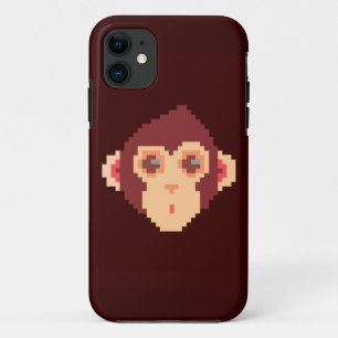 Funda Para iPhone 11 Portátil de cara de mono con pixeles cortos