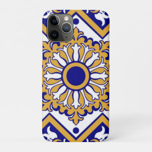 Funda Para iPhone 11 Pro Portuguese Blue Yellow Mediterranean Floral