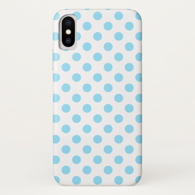 Funda De Case-Mate Para iPhone Pos de polka azul y blanco (Reverso)