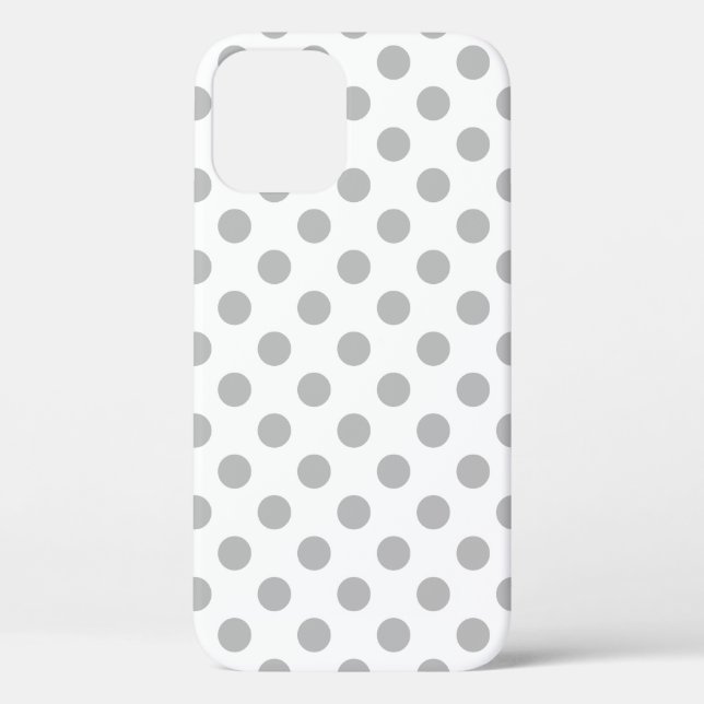 Funda De Case-Mate Para iPhone Pos de polka gris sobre blanco (Reverso )