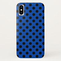Pos de polka negro sobre azul real