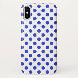 Funda Para iPhone X Pos reales de polka azul