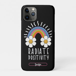 Funda Para iPhone 11 Pro Positividad de radiación Arcoiris y flores de co