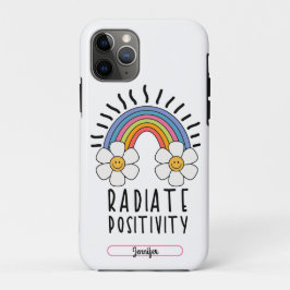Funda Para iPhone 11 Pro Positividad de radiación | Arcoiris y flores de co