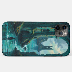 Funda Para iPhone 11 Pro Max Post-Apocalyptic Flooded Ruins Teal Dystopian iPho