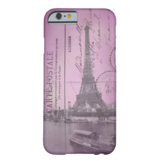 Funda Barely There Para iPhone 6 Postal de la torre Eiffel del vintage en iPhone