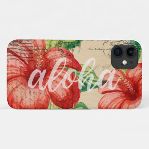 Funda Para iPhone 11 Postal hawaiana de Hibiscus vintage