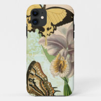 Postales antiguas con mariposas y flores