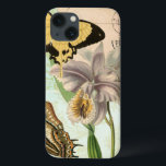 Funda Para iPhone 13 Postales antiguas con mariposas y flores<br><div class="desc">Esta impresión de una postal vintage con flores de lavanda y mariposas coloridas fue creada por Vision Studio. Una gran pieza que sería increíble en cualquier pared. ¡Elige la tuya!</div>