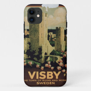 Funda Para iPhone 11 Poster anunciando la ciudad de Visby, Suecia (colo