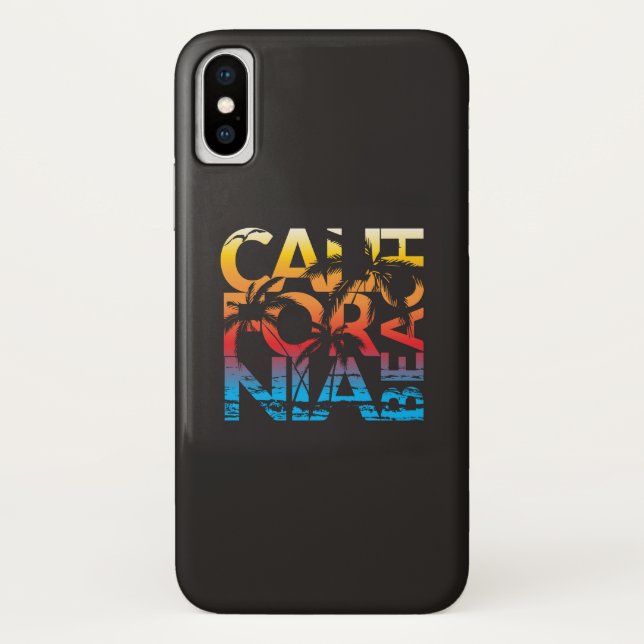 Funda De Case-Mate Para iPhone Poster de la playa de California (Reverso)