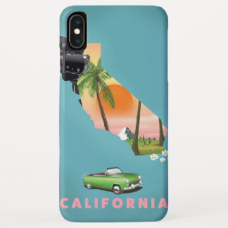 Funda Para iPhone XS Max Poster de mapas ilustrado de California