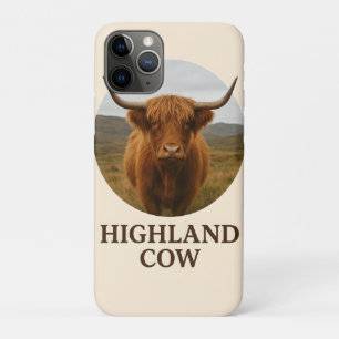 Funda Para iPhone 11 Pro Póster de retrato de vaca de las Highlands con "Va