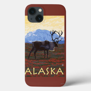 Funda Para iPhone 13 Poster de viajes AlaskaCaribou Vintage