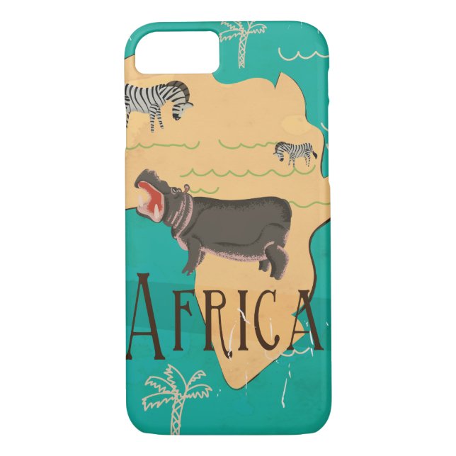 Funda De Case-Mate Para iPhone Poster de Viajes de la Viñeta de Africa (Reverso)