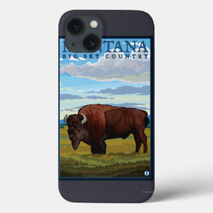 Funda Para iPhone 13 Poster de Viajes de MontanaBison Vintage