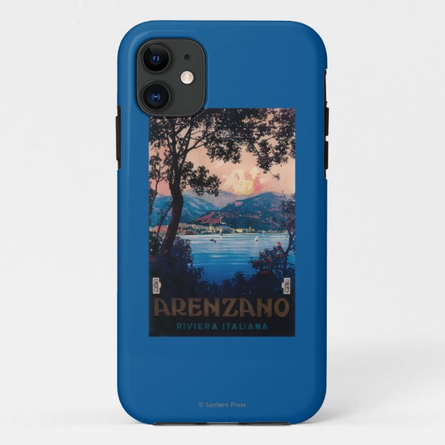 Funda De Case-Mate Para iPhone Poster del viaje de Riviera del italiano (Reverso)