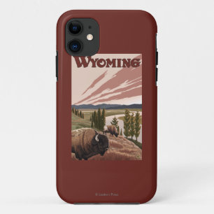 title_seo2 Poster del viaje del vintage del bisonte del río