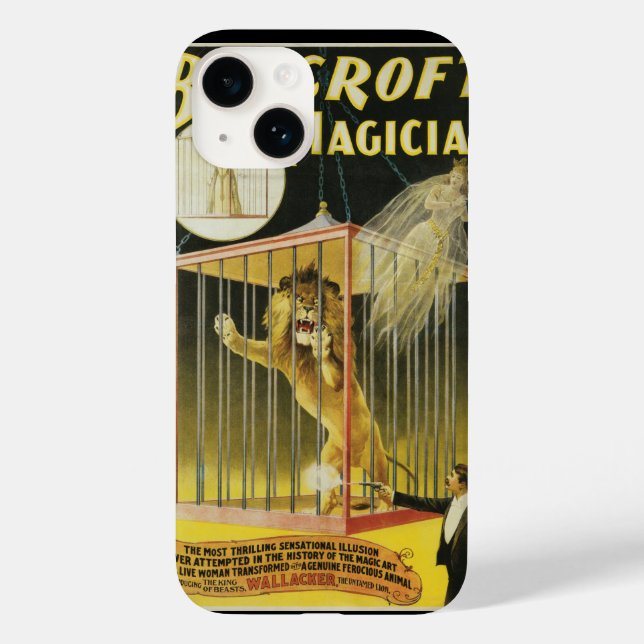 Funda De Case-Mate Para iPhone Póster Mágico Antiguo, Mago Bancroft y León (Reverso )