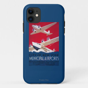 Funda Para iPhone 11 Poster municipal del vintage del aeropuerto de New
