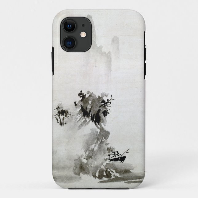 Funda De Case-Mate Para iPhone Poster paisajístico Sesshu Toyo Haboku-Sansui (Reverso)