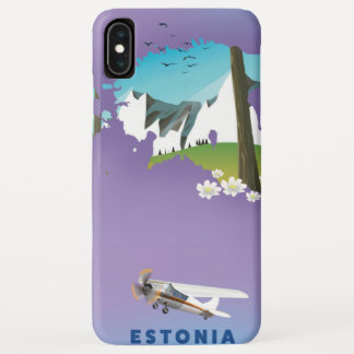 Funda Para iPhone XS Max Poster turístico de mapa ilustrado de Estonia