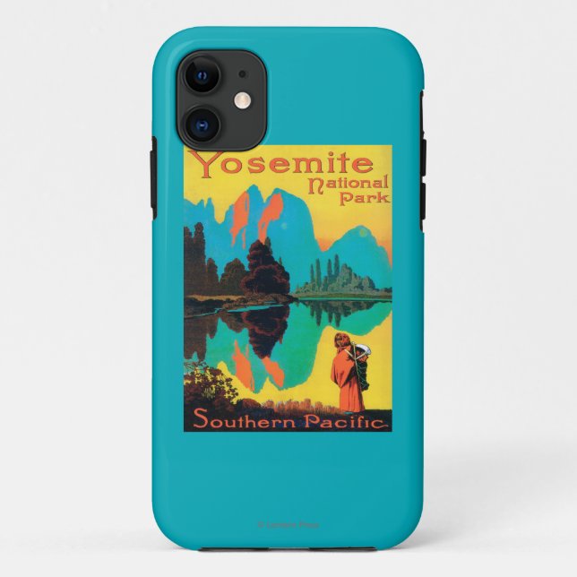 Funda De Case-Mate Para iPhone Poster turístico - parque nacional de Yosemite, CA (Reverso)