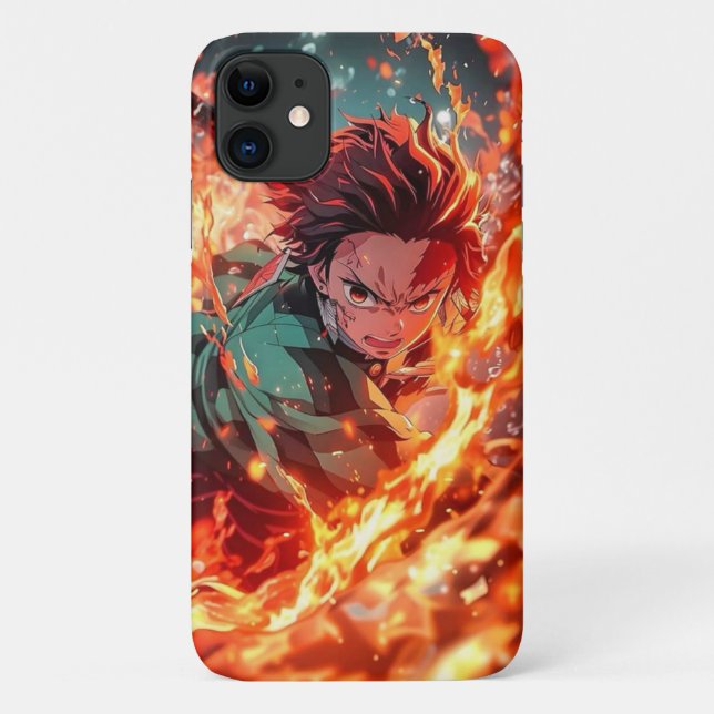 Funda De Case-Mate Para iPhone potencia de fuego del demonio slayer anime tanjiru (Reverso)
