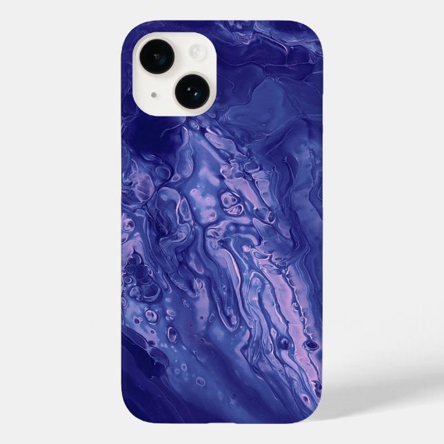 Funda De Case-Mate Para iPhone Pouring de acrílico rosado violeta Resumen de arte (Reverso )