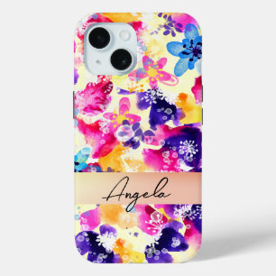 Funda Para iPhone 15 Pradera de flores silvestres shabby