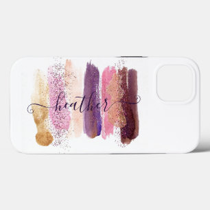 Funda Para iPhone 13 Preciosa mancha de purpurina personalizada