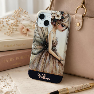 Funda Para iPhone 15 Precioso Rosa Pastel Floral Hada Personalizado