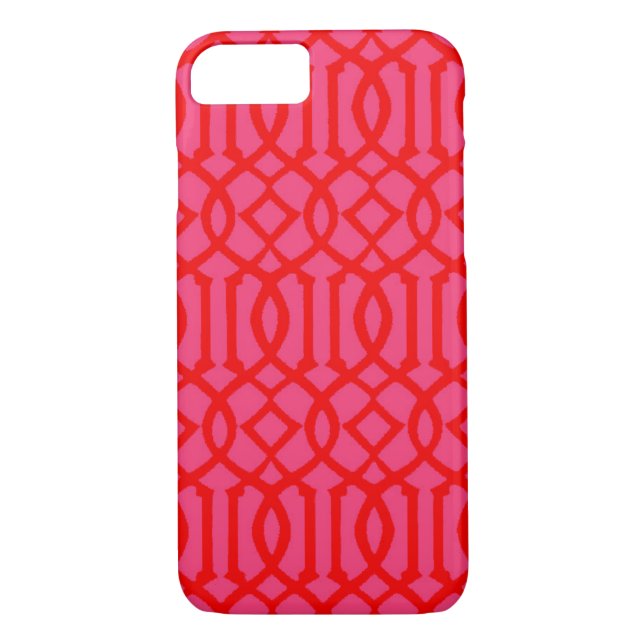 Funda De Case-Mate Para iPhone Preppy rosa y Naranja (Reverso)