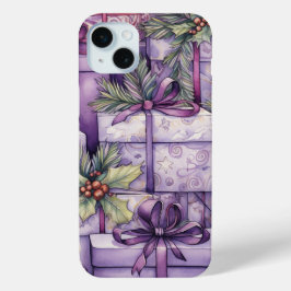 FUNDA PARA iPhone 15 MINI PRESENTES DE VACACIONES DE PURPLE