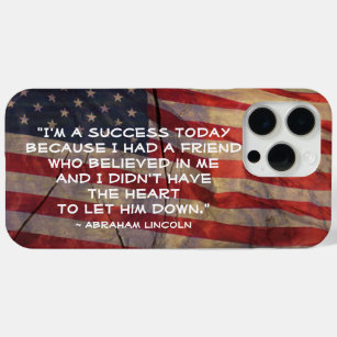 Funda Para iPhone 15 Pro Max Presidente Abraham Lincoln Success Cita la bandera