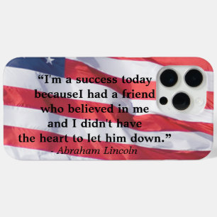 Funda Para iPhone 15 Pro Max Presidente Abraham Lincoln Success Cita la bandera