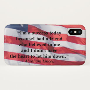 Funda Para iPhone XS Presidente Abraham Lincoln Success Cita la bandera
