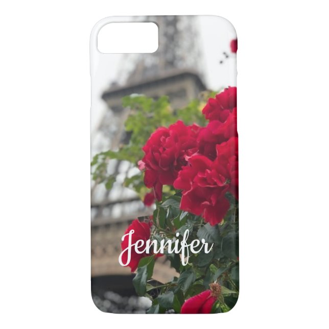 Funda De Case-Mate Para iPhone Primavera de París flores Torre Eiffel (Reverso)