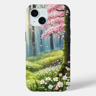 Funda Para iPhone 15 Primavera En El Bosque