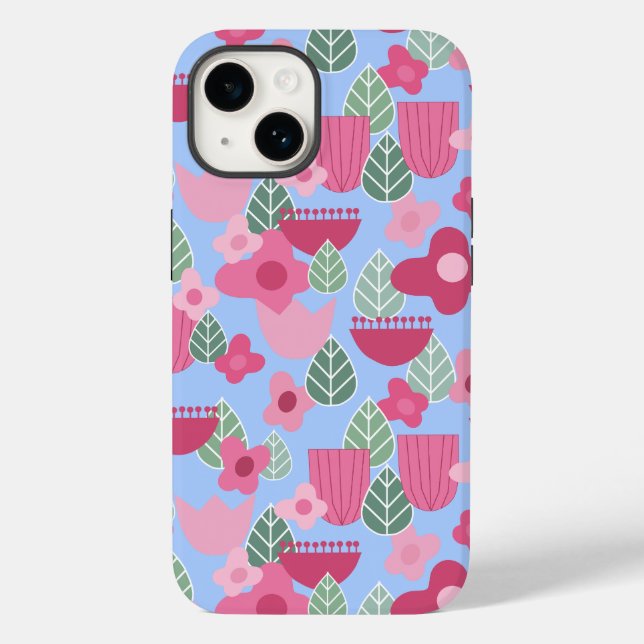 Funda De Case-Mate Para iPhone Primavera escandinava rosa (Reverso )