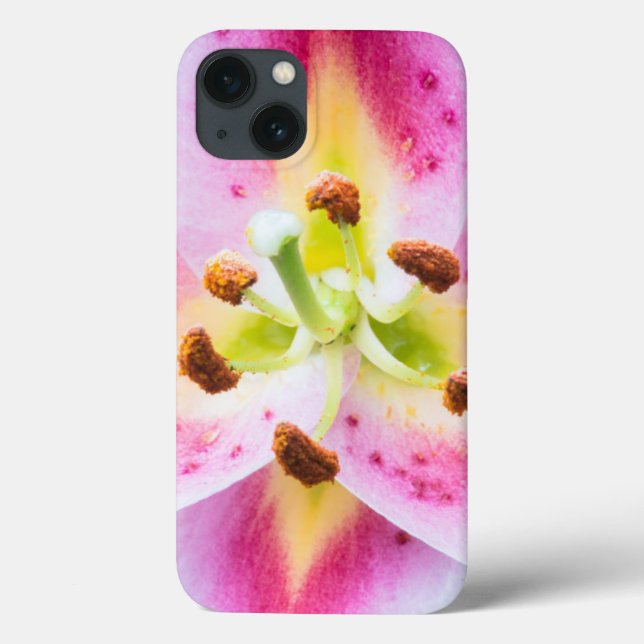 Funda De Case-Mate Para iPhone Primer plano de lirio (Reverso)