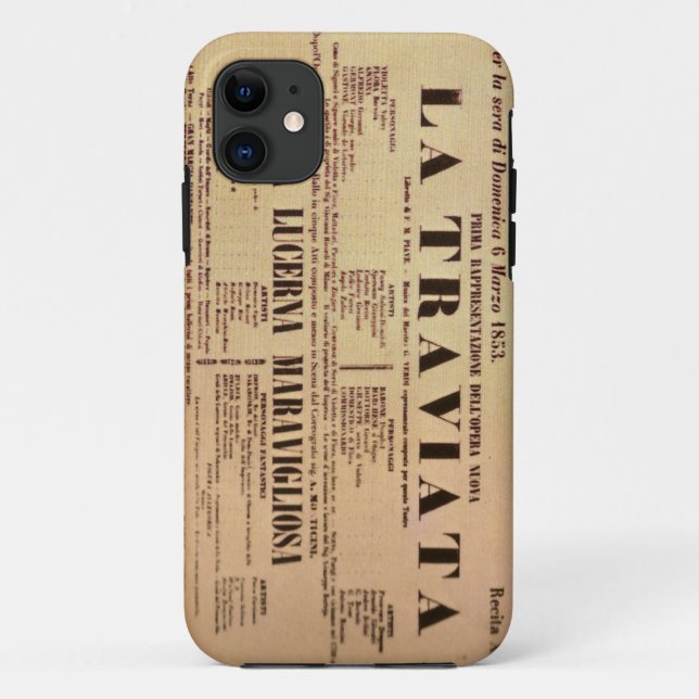 Funda De Case-Mate Para iPhone Primer Poster mundial de La Traviata (1853) (Reverso)