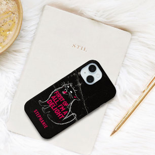Funda Para iPhone 15 Primero que nada, soy un delicioso gato negro rugi