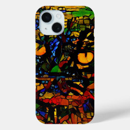 Funda Para iPhone 15 Prin de arte de gato colorido