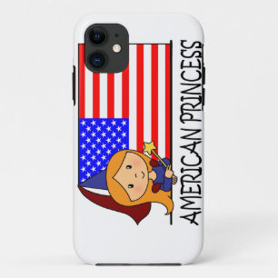 Funda Para iPhone 11 Princesa americana linda Flag del clip art del