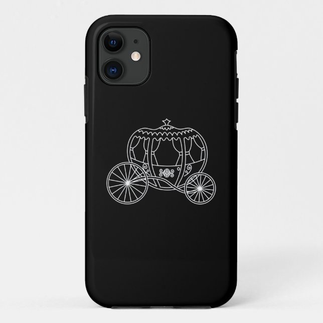 Funda De Case-Mate Para iPhone Princesa Carriage, blanco en negro (Reverso)