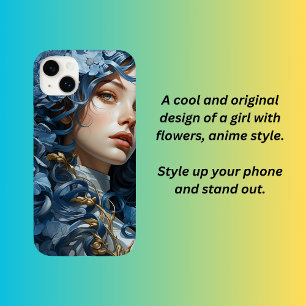 Funda Para iPhone 14 Plus De Case-Mate Princesa de anime con temática azul