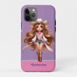 Funda Para iPhone 11 Pro Princesa de Rodeo de Niña Occidental 1 Personaliza