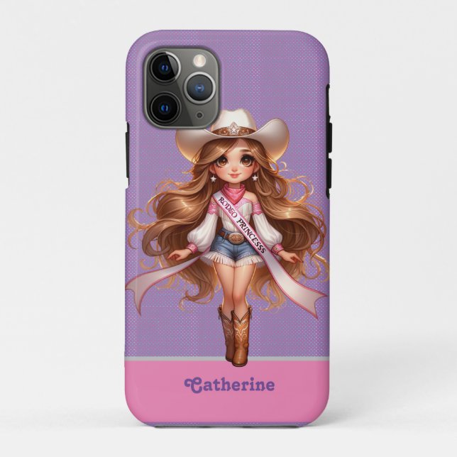 Funda De Case-Mate Para iPhone Princesa de Rodeo de Niña Occidental 1 Personaliza (Reverso)
